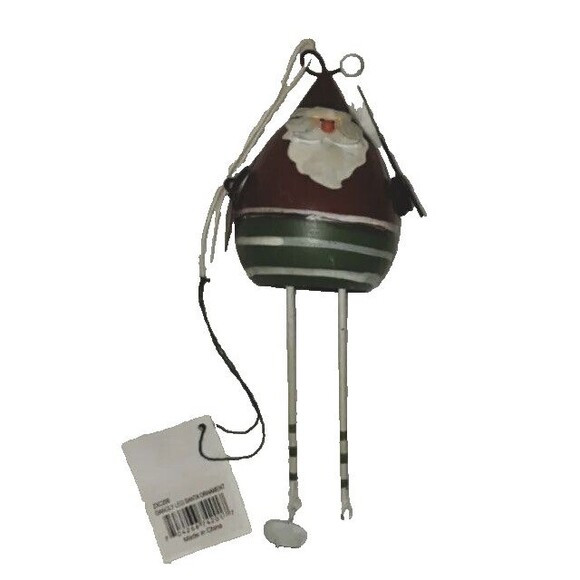 Metal Santa Claus Christmas Tree Ornament Saint Nick Happy Holidays Decorations - Picture 2 of 8